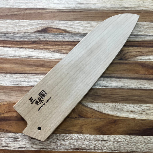 Mcusta Zanmai Natural Wood 180mm (7") Santoku Saya w/ Pin