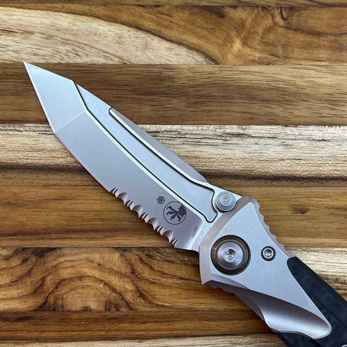 Microtech Socom Bravo Mini T/E 3.5" Bead Blast P/S Folding Knife w/ TI Pivot & Titanium/Carbon Fiber Handle