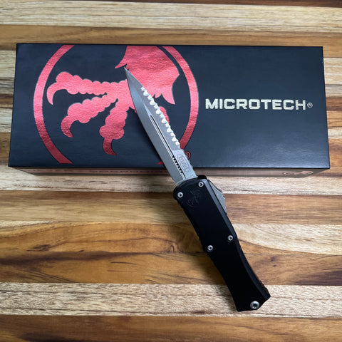 Microtech Hera II Mini D/E Bayonet 3" Apocalyptic F/S OTF Auto w/ Black Handle