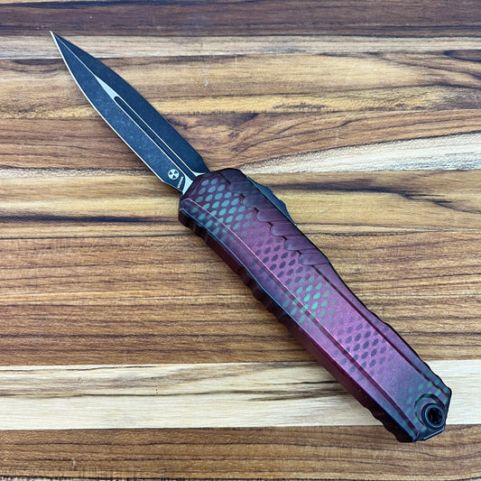 Microtech Signature Series Cypher II D/E 3.5" Auto w/ Red X-51 Handle