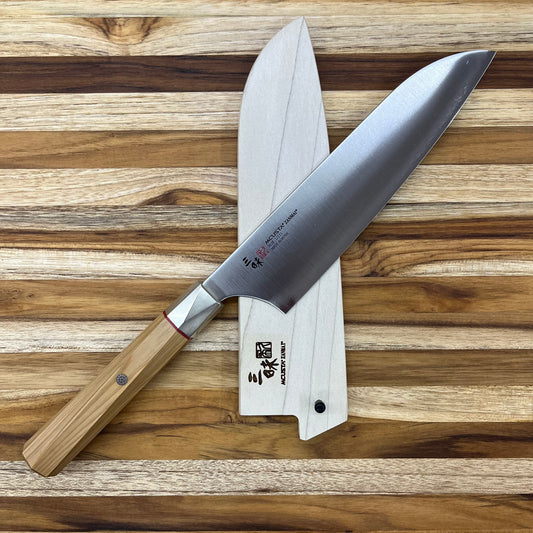 Mcusta Zanmai Beyond Blue 180mm (7") Natural Wood Santoku Saya w/ Pin
