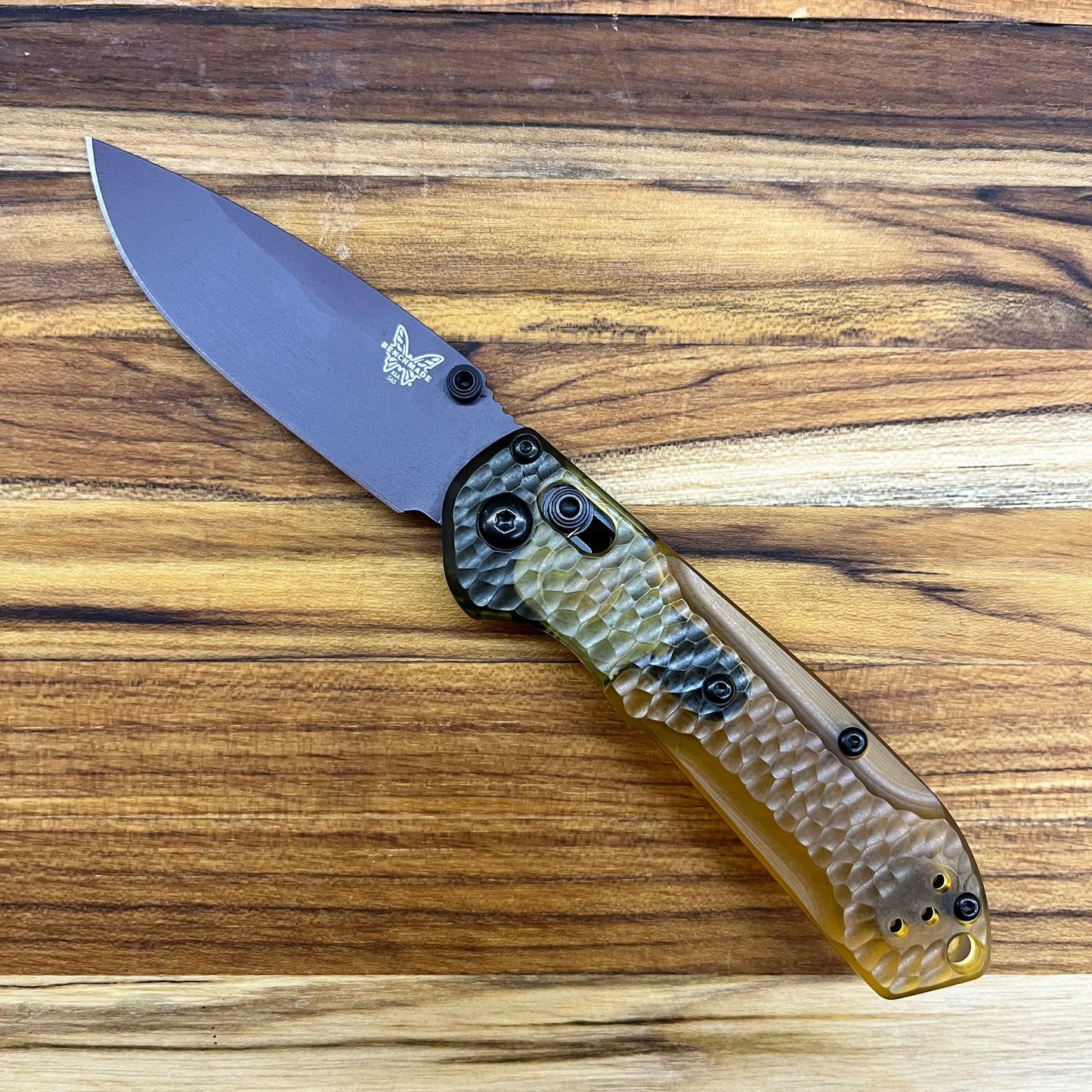 Benchmade SHOT Show Limited Edition Mini Freek 3" Folding Knife w/ Amber Ultem Handle