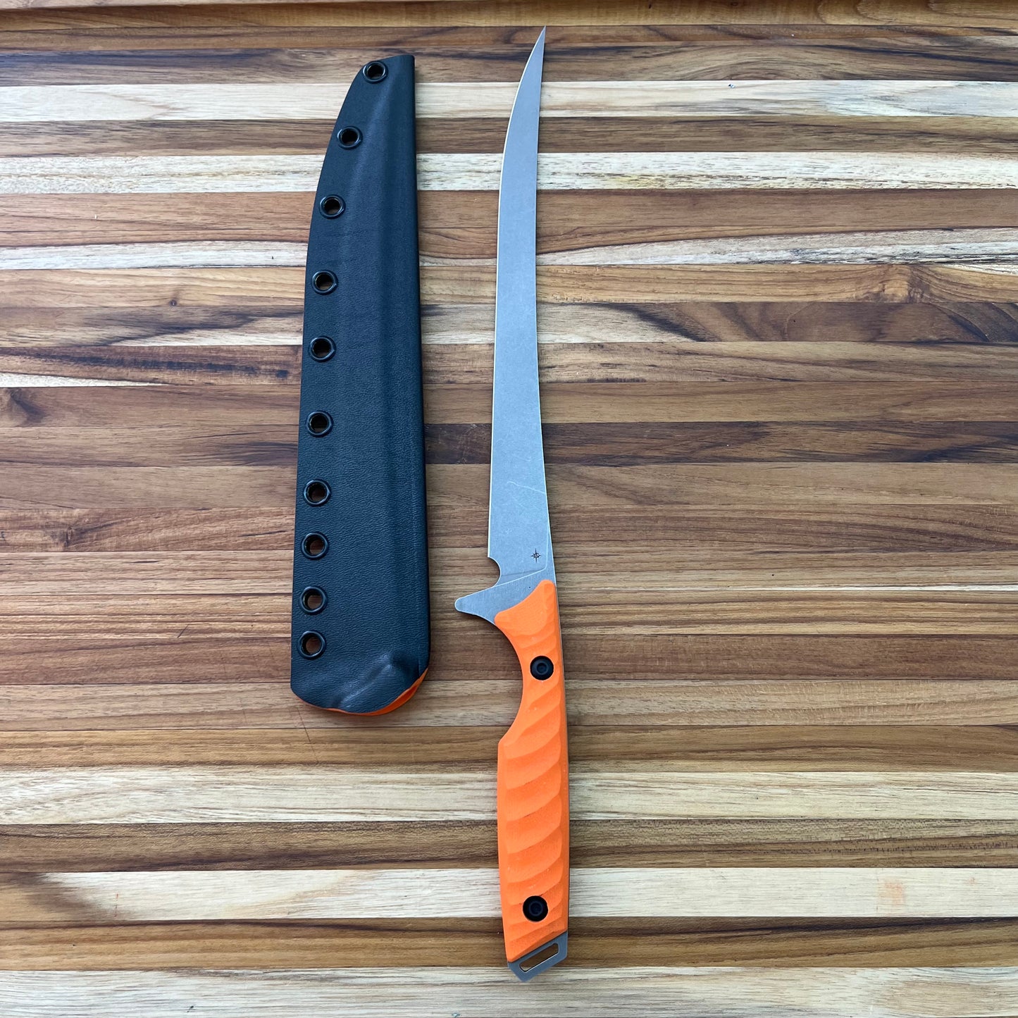 Toor Outdoor Avalon 9" Fillet Knife w/ Blaze Orange G10 Handle & Kydex Sheath