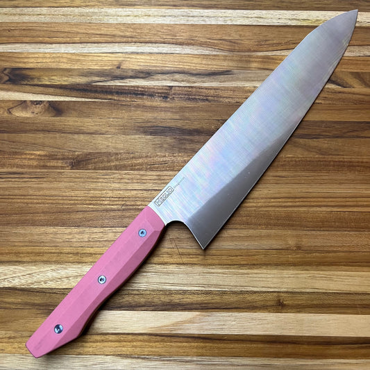 Meglio Production 10" Satin Gyuto 2.0 w/ Pink G10 Handle