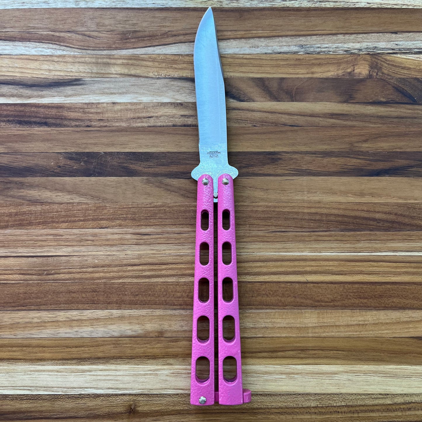 Bear & Son 3.5" Butterfly Knife w/ Pink Zinc Handle
