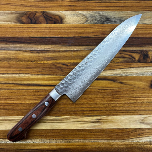 Kikuichi Warikomi Damascus Tsuchime 210mm (8.25") Gyuto