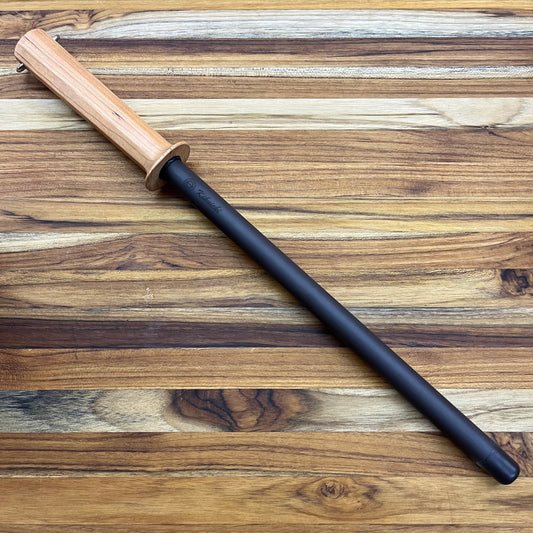 Kikuichi Very Fine Black Ceramic 10.5" Honing Rod w/ Cherry Wood Handle