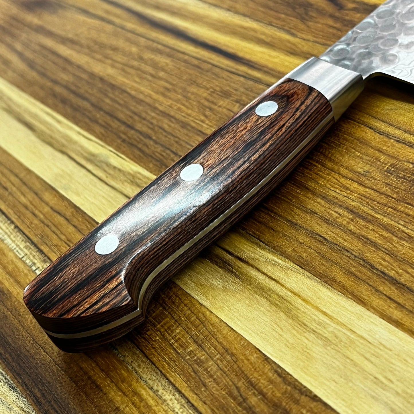 Kikuichi Warikomi Damascus Tsuchime 180mm (7") Santoku