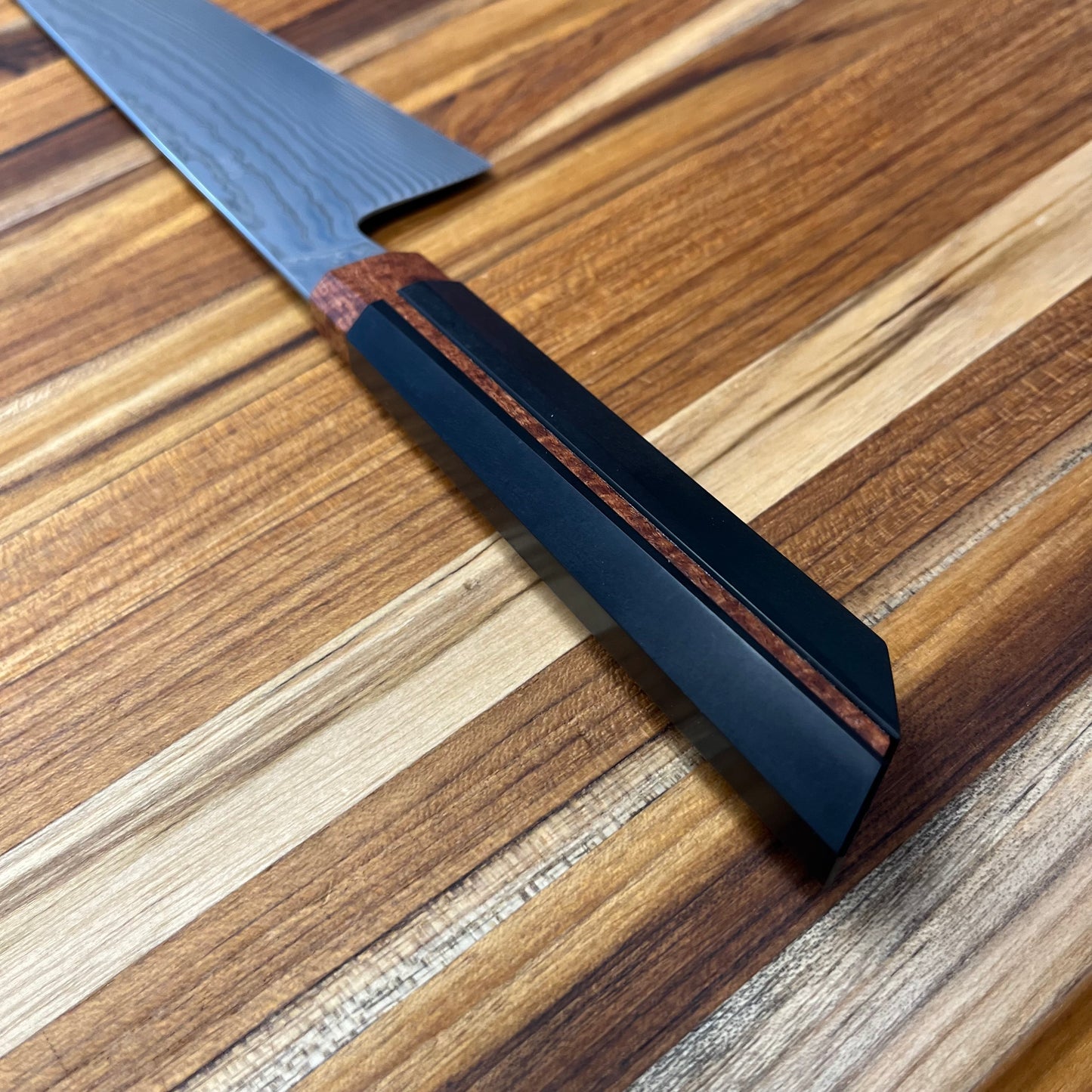 Enceladus 210mm (8.25") K-Tip Gyuto w/ Curly Narra & Paper Micarta Handle