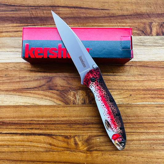 Kershaw Leek 3" Flipping Knife w/ Rainbow Trout Handle