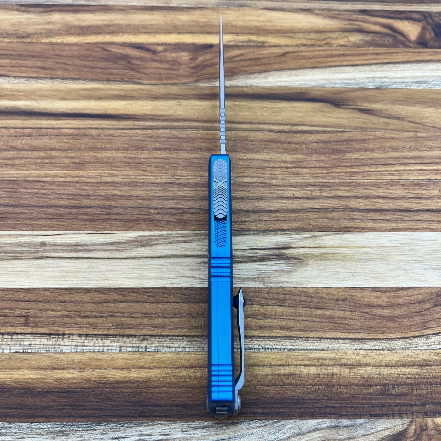 Microtech Hera II Mini S/E 3" P/S OTF w/ Blue Aluminum Handle