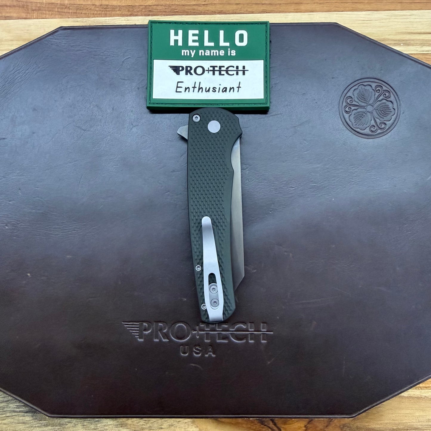 Pro-Tech Malibu 3.25" Flipping Knife w/ Smoke Grey DLC Blade and Textured Green Aluminum Handle