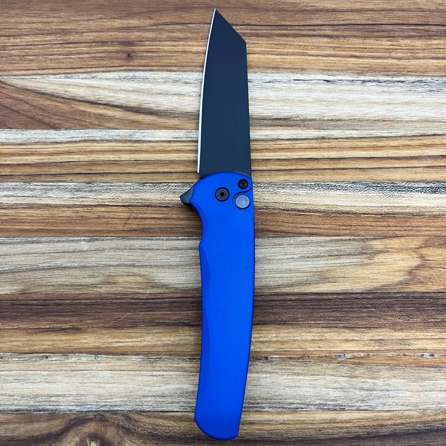 Pro-Tech Malibu 3.25" Flipping Knife w/ DLC Blade and Blue Aluminum Handle