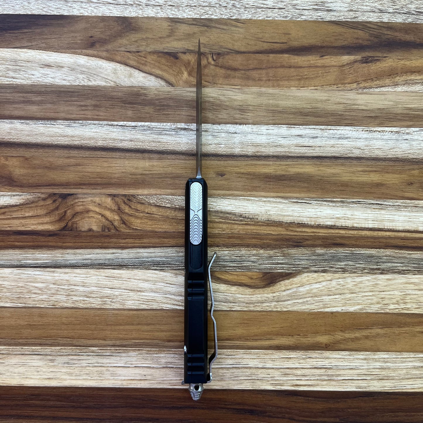 Microtech UTX-85 D/E 3.11" Stonewash OTF Auto w/ Black Handle