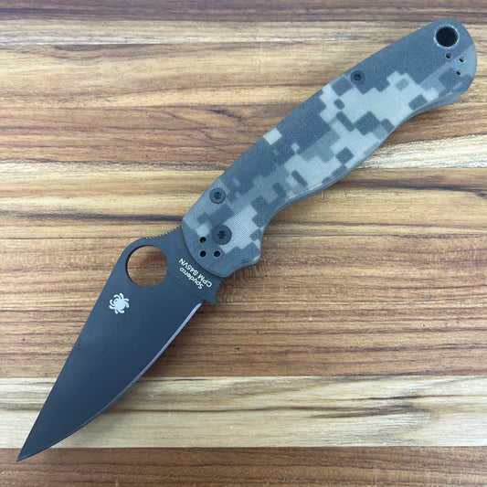 Spyderco Para Military 2 Black Blade Camo G10 Folder