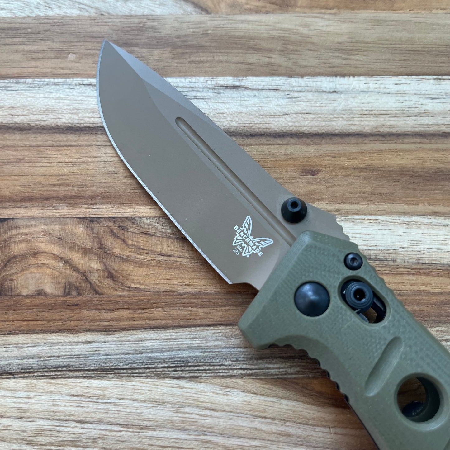Benchmade Mini Adamas 3.25" Folding Knife w/ OD Green G10 Handle