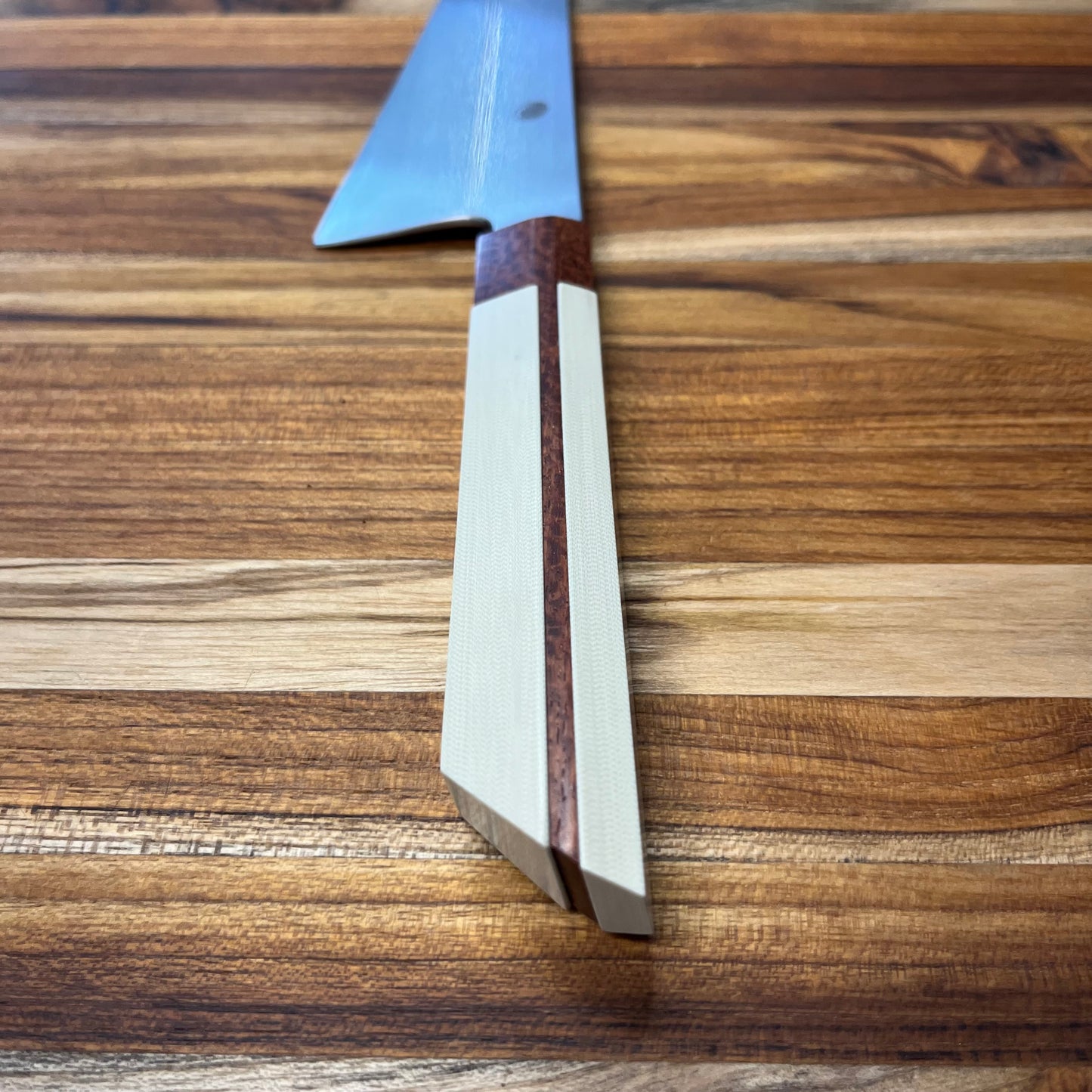 Enceladus 180mm (7") K-Tip Petty w/ Curly Narra & Ivory G10 Handle