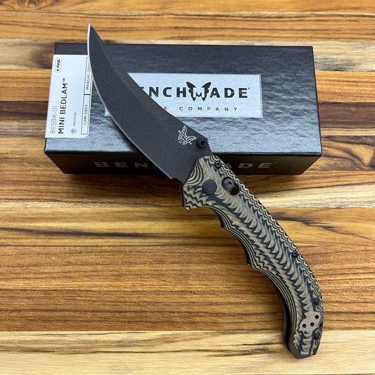 Benchmade Mini Bedlam 3.5” Folding Knife Layered Handle