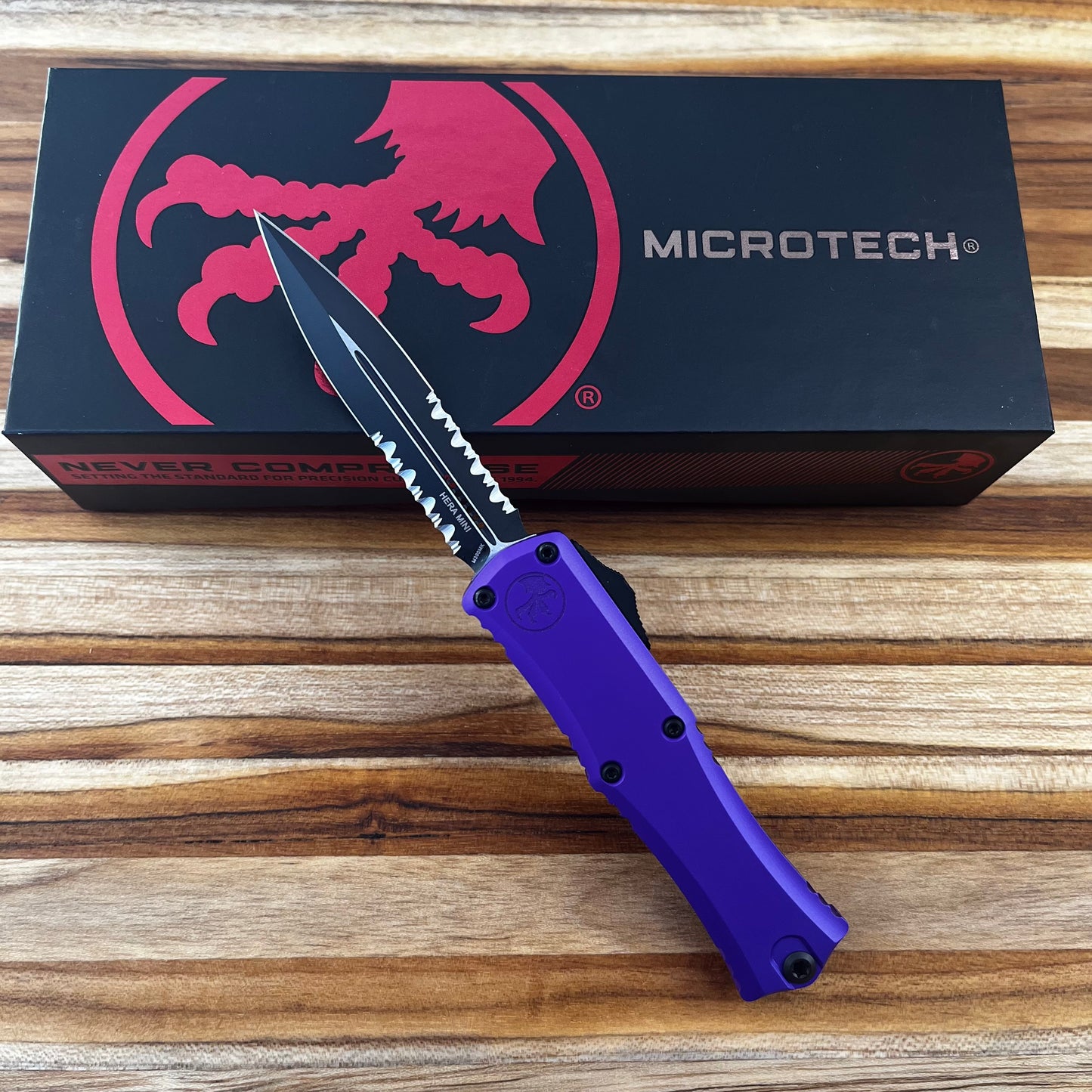 Microtech Hera II Mini 3" OTF w/ Purple Handle