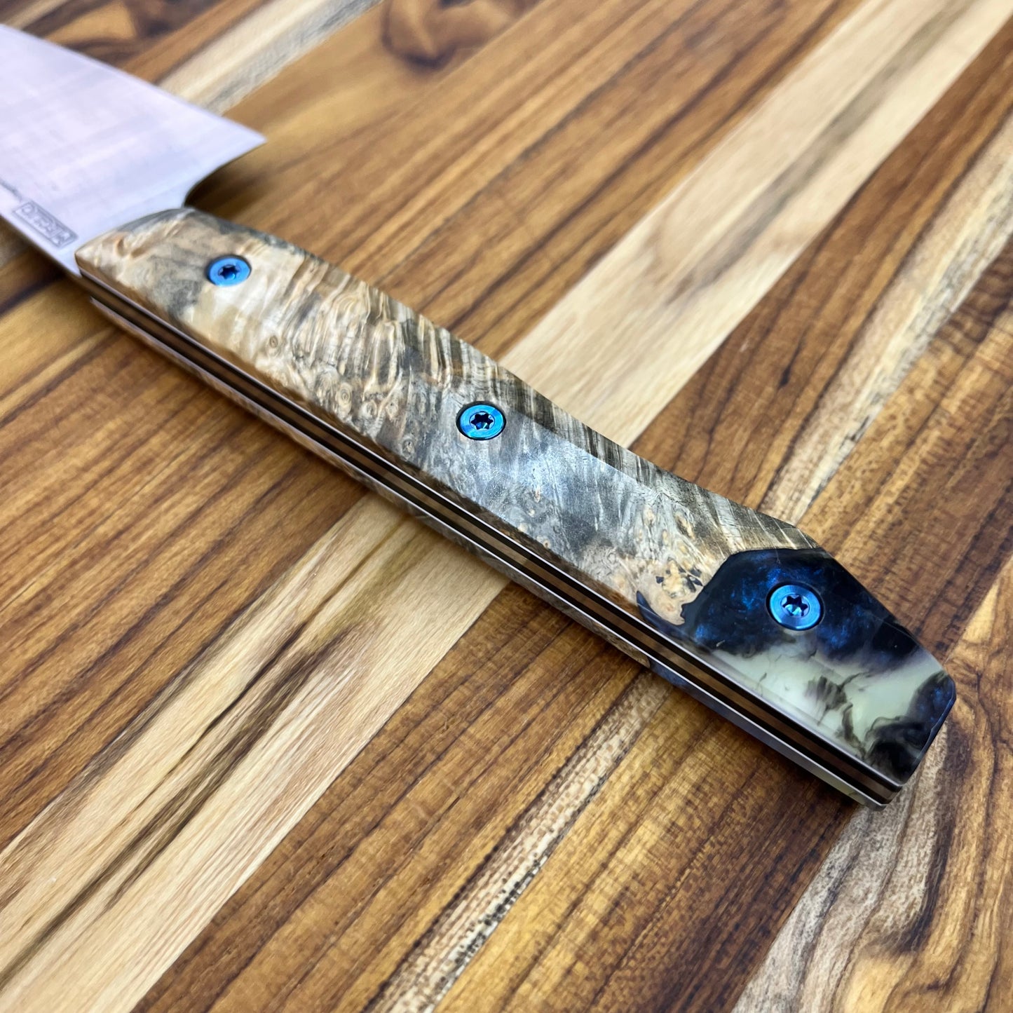 Meglio Semi-Custom 5.25" Satin Petty w/ Box Elder Wood and Resin Handle