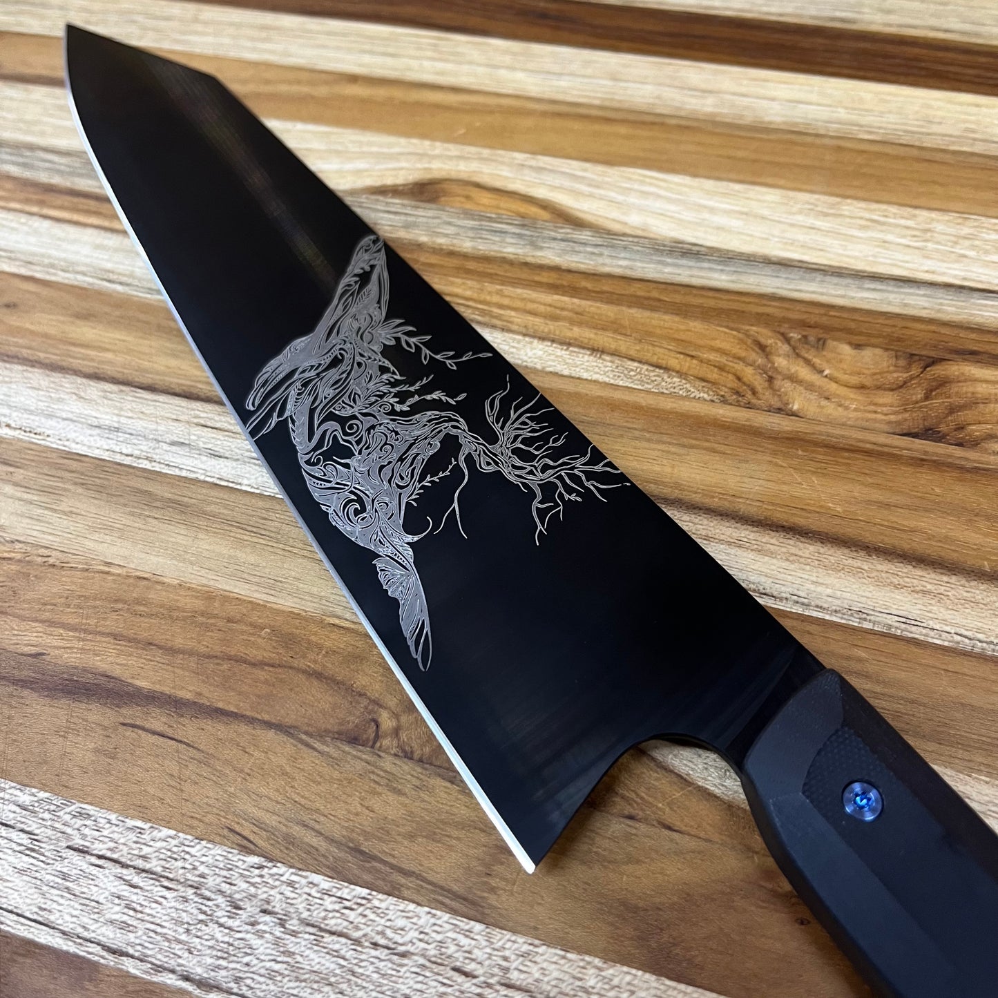Meglio Production 10" DLC Kiritsuke 2.0 w/ Lasered Whale