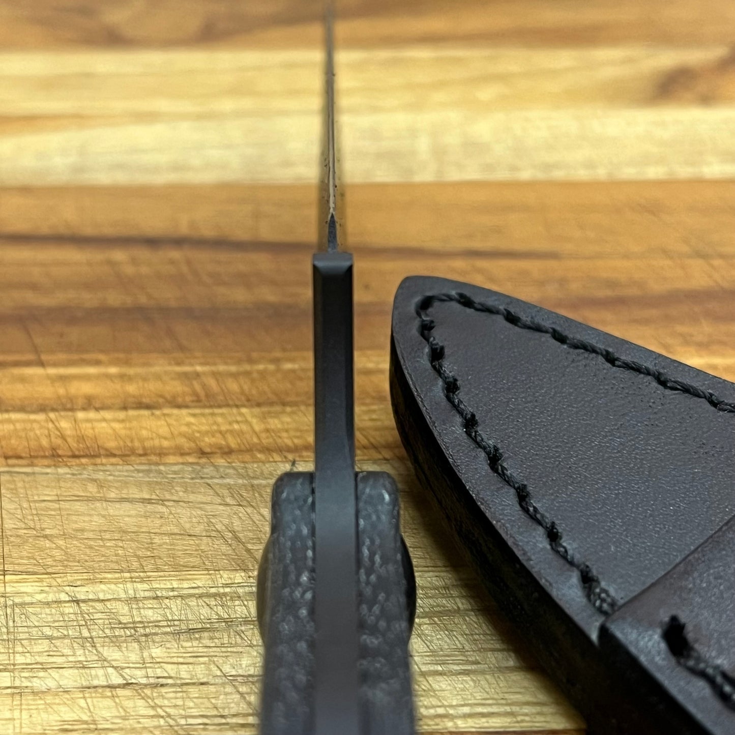 Benchmade Dacian 3.25" Fixed Blade w/ Black Canvas Micarta Handle & Black Leather/Boltaron Sheath