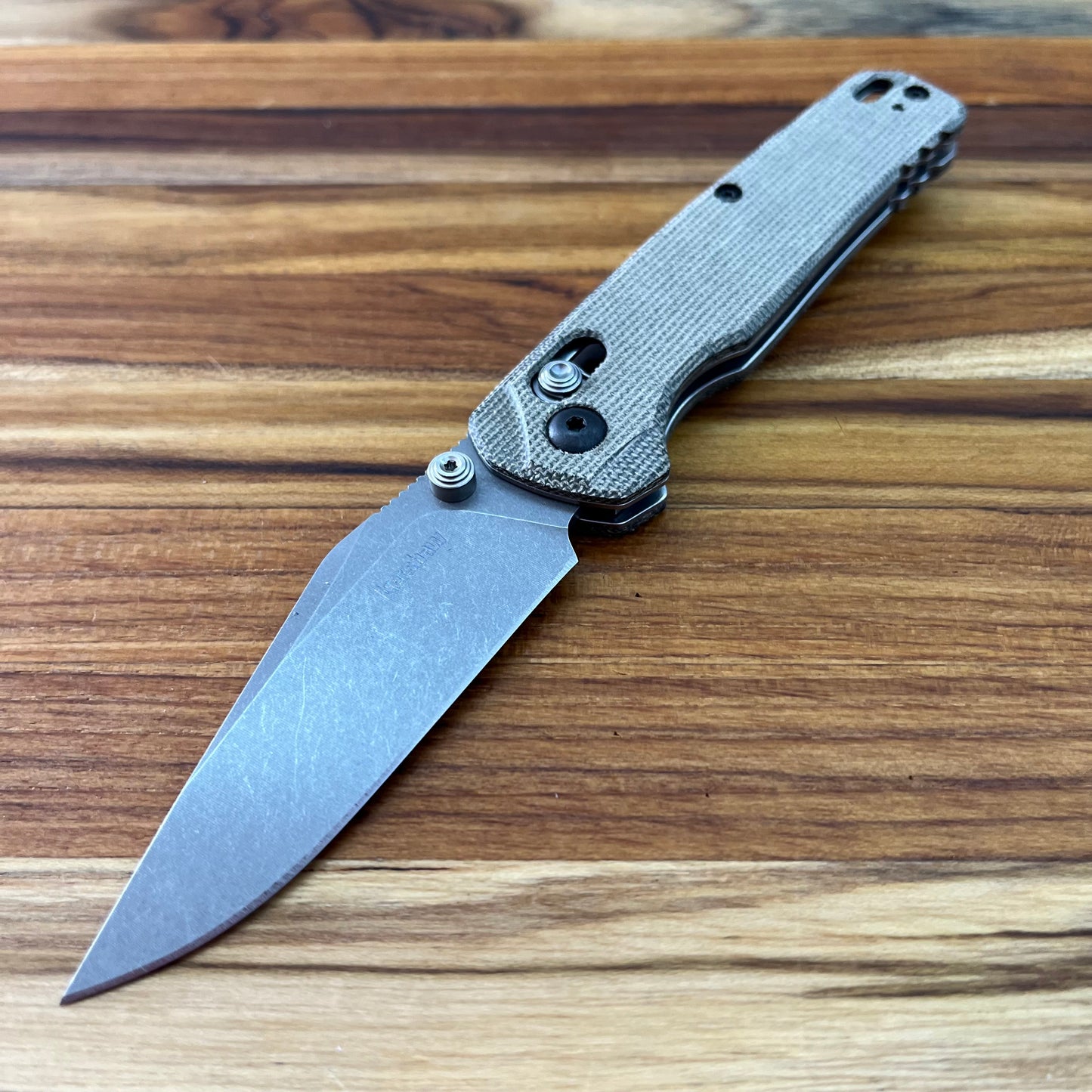 Kershaw Bel Air Clip Point 3" Folding Knife w/ Olive Canvas Micarta Handle