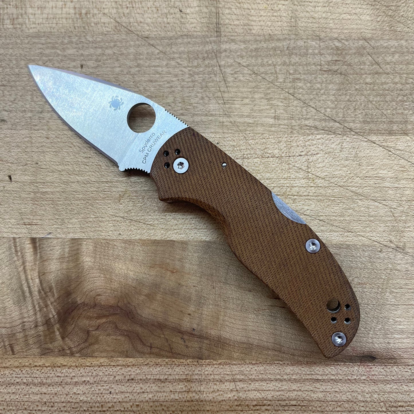 Spyderco Native 5 2.5" Folding Knife w/ Brown Canvas Micarta