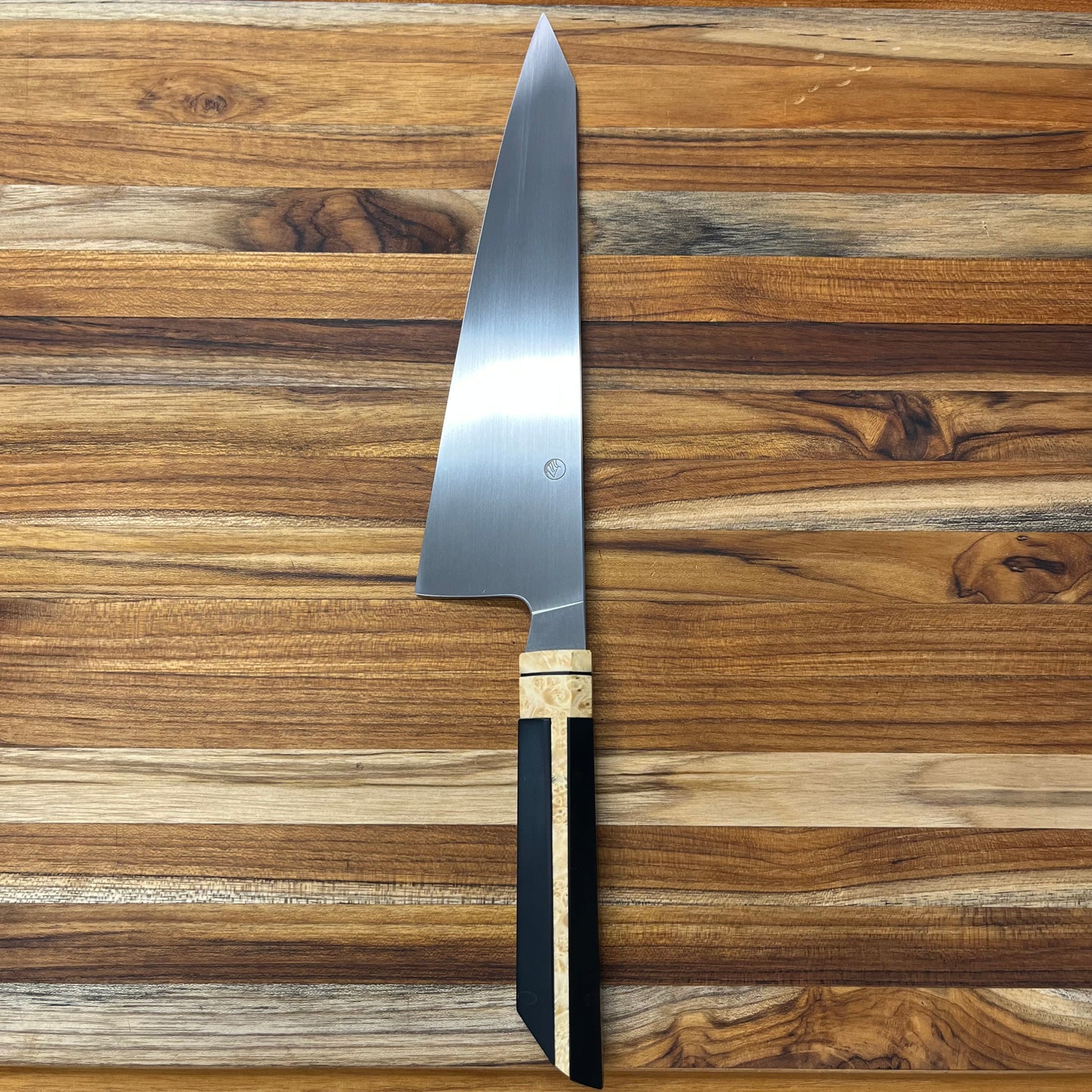 Enceladus 220mm (8.5") K-Tip Gyuto w/ Box Elder & G10 Handle