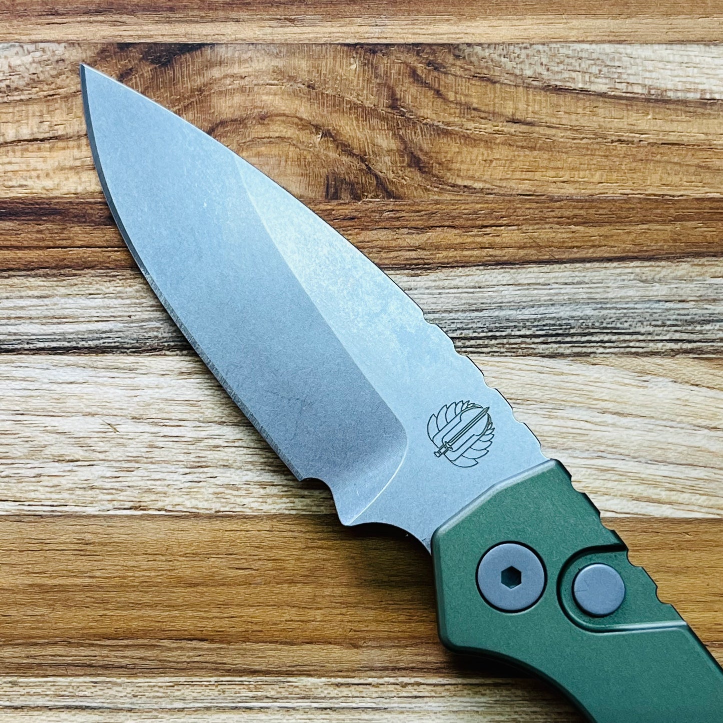 Pro-Tech Strider PT+ 3" Auto w/ Green Aluminum Handle