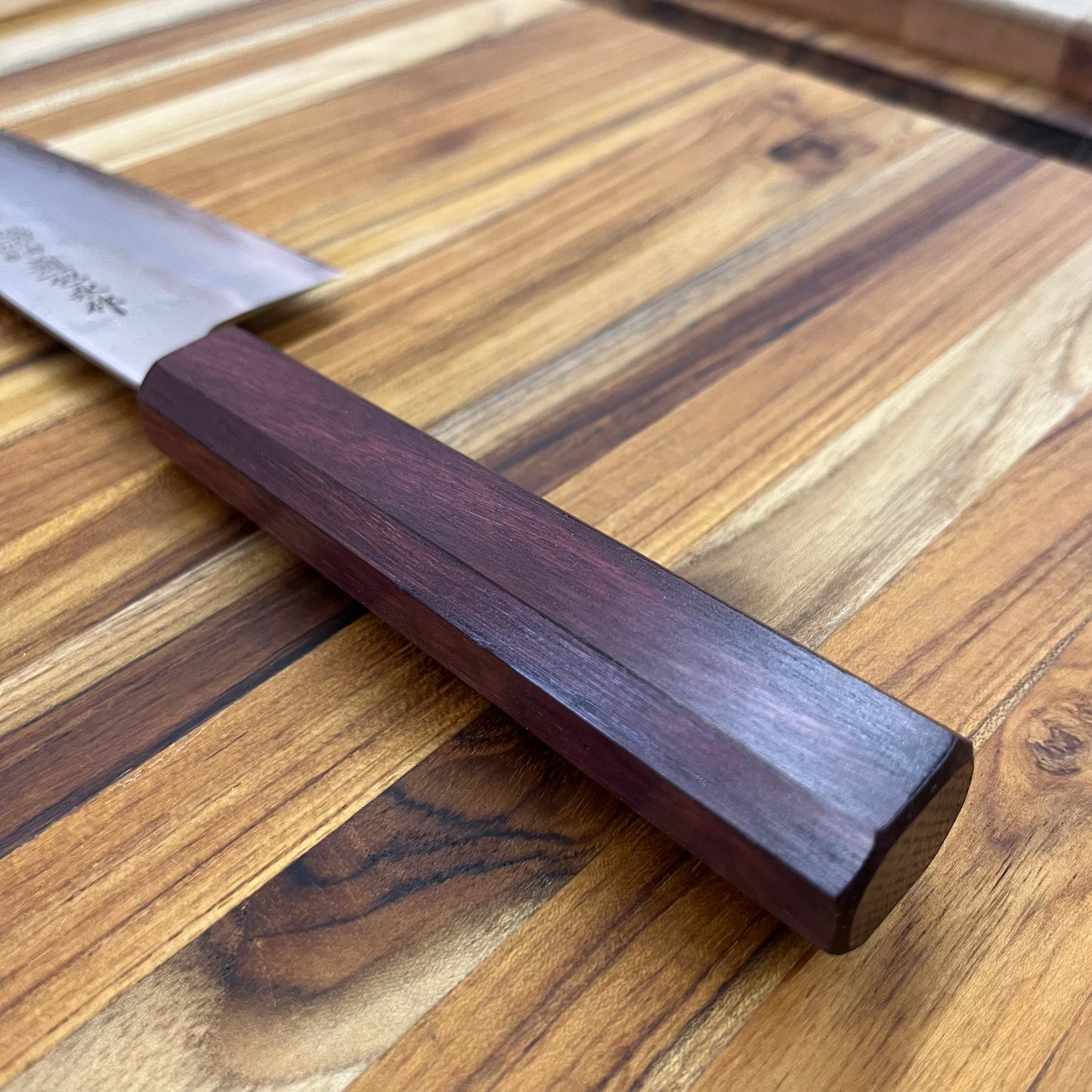 Kikuichi *LIMITED EDITION* Ginsan Nashiji 165mm (6.5") Santoku w/ Red Lacquer Oak Handle