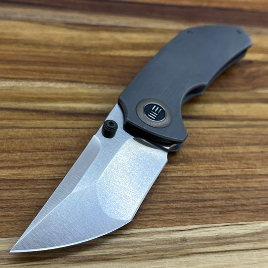 We Knife Thug 2.69" Folding Knife w/ Compound Tanto Blade & Grey Titanium Handle