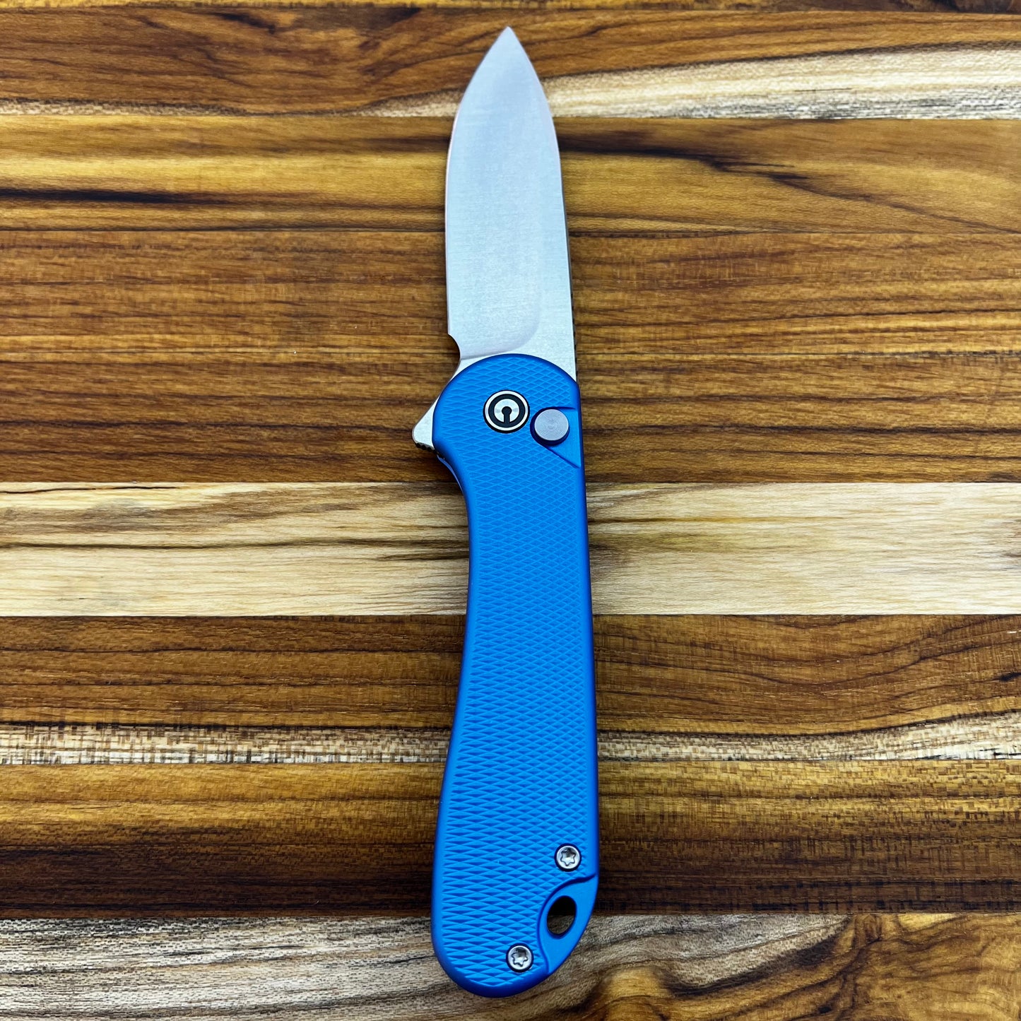 Civivi Button Lock Elementum II 3" Flipper w/ Blue Handle