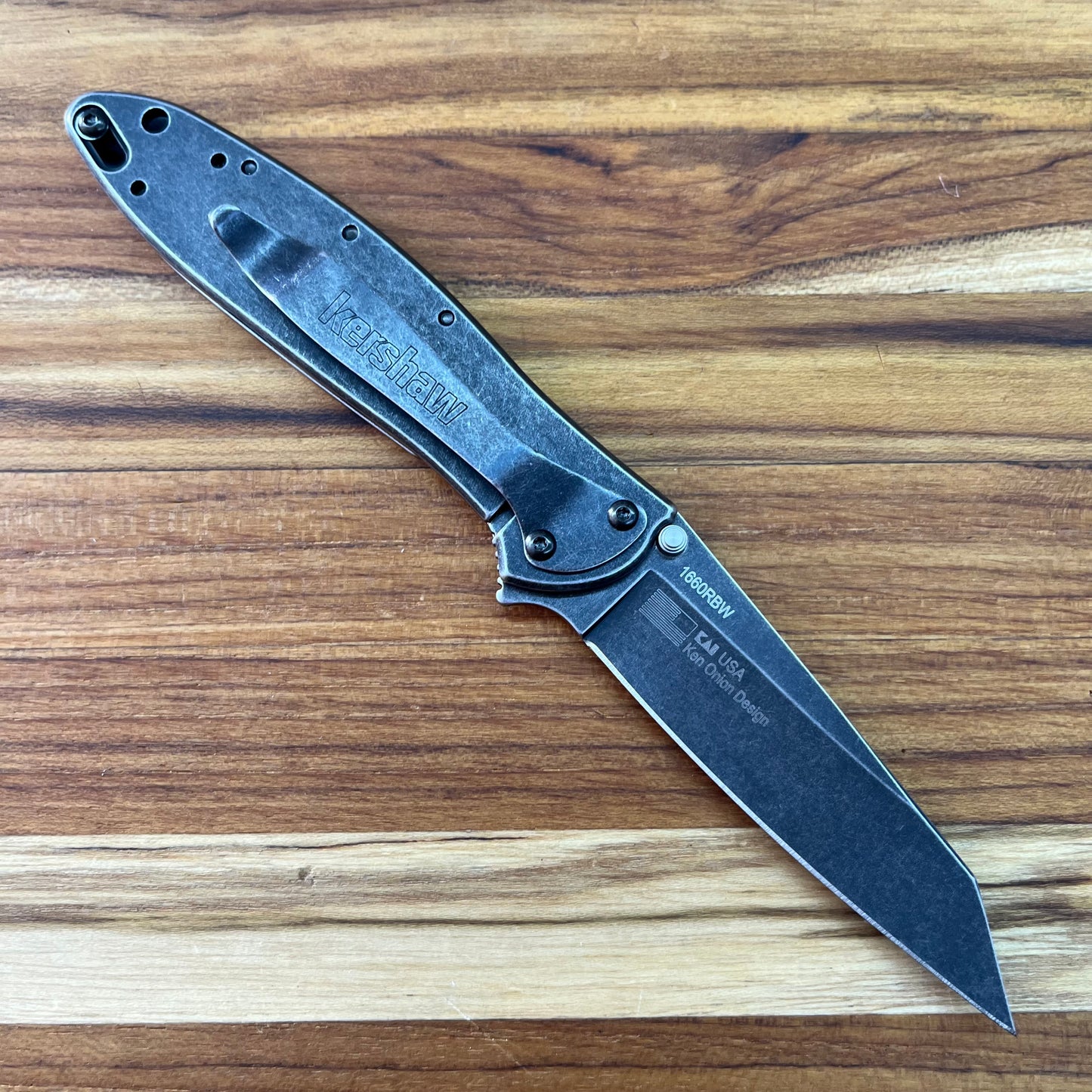 Kershaw Random Leek 3" Flipping Knife w/ BlackWash Blade & Stainless Steel Handle
