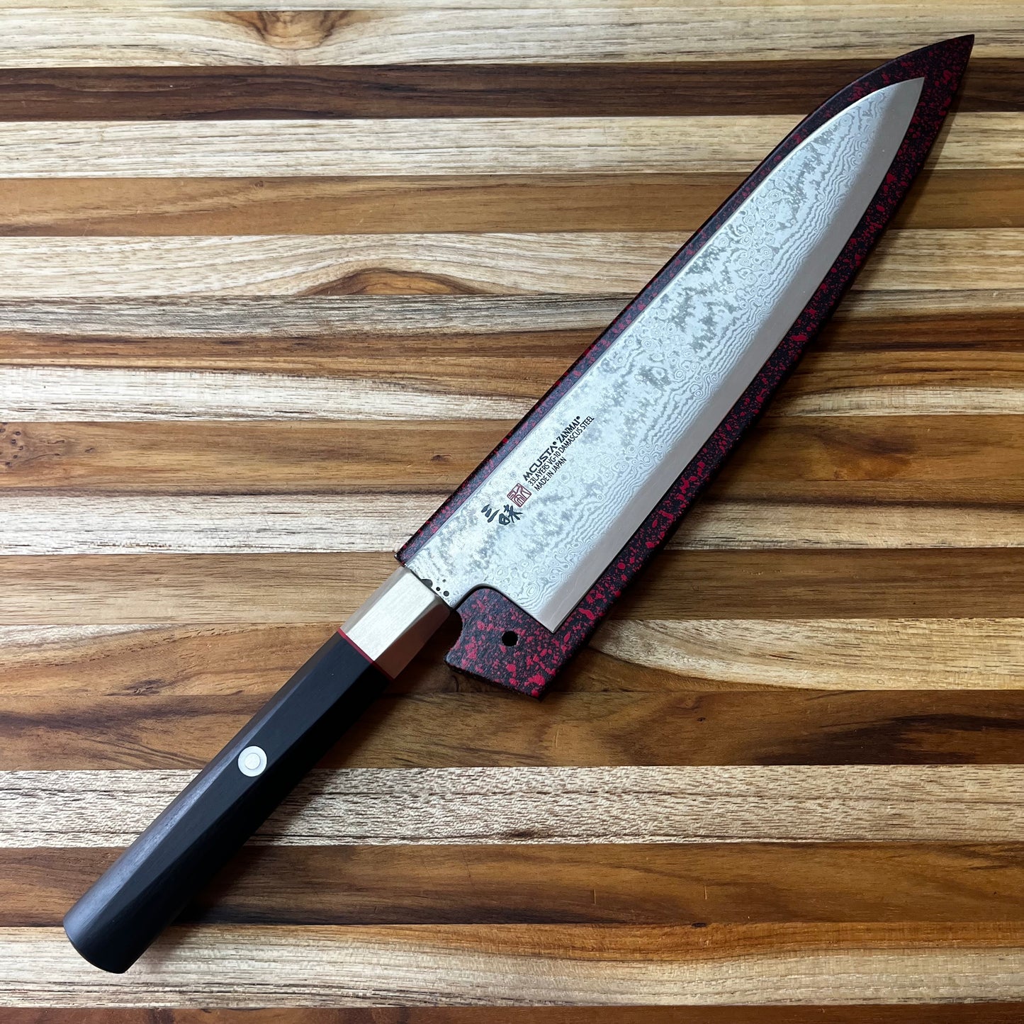 Mcusta Zanmai Red Lacquer 210mm (8.25") Gyuto Saya w/ Pin