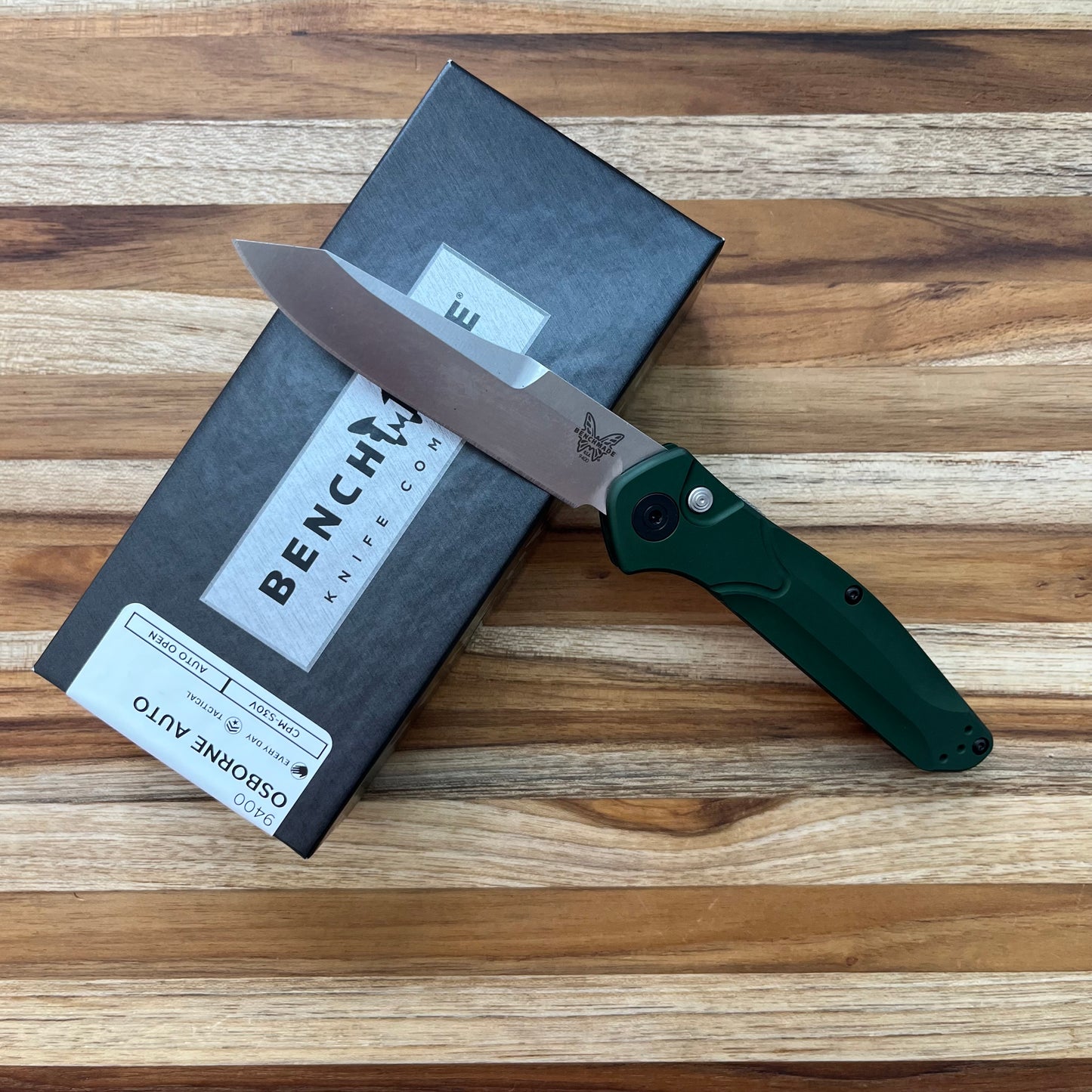 Benchmade Osborne 3.5" Auto w/ Green Aluminum Handle
