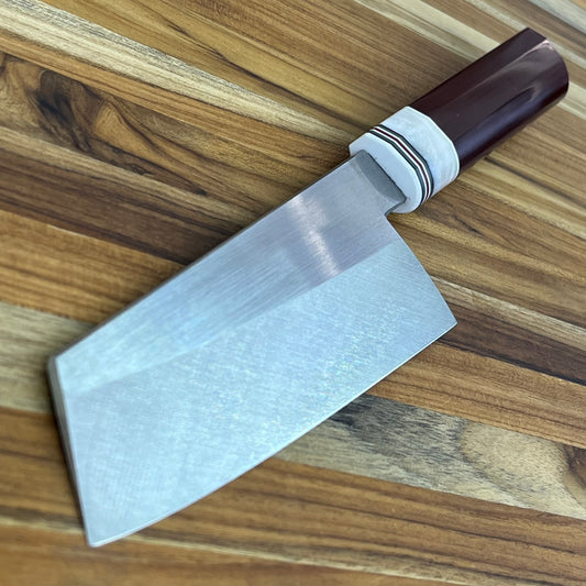 3rd Hill Customs 155mm (6") Bunka w/ Red Wine Resin Handle