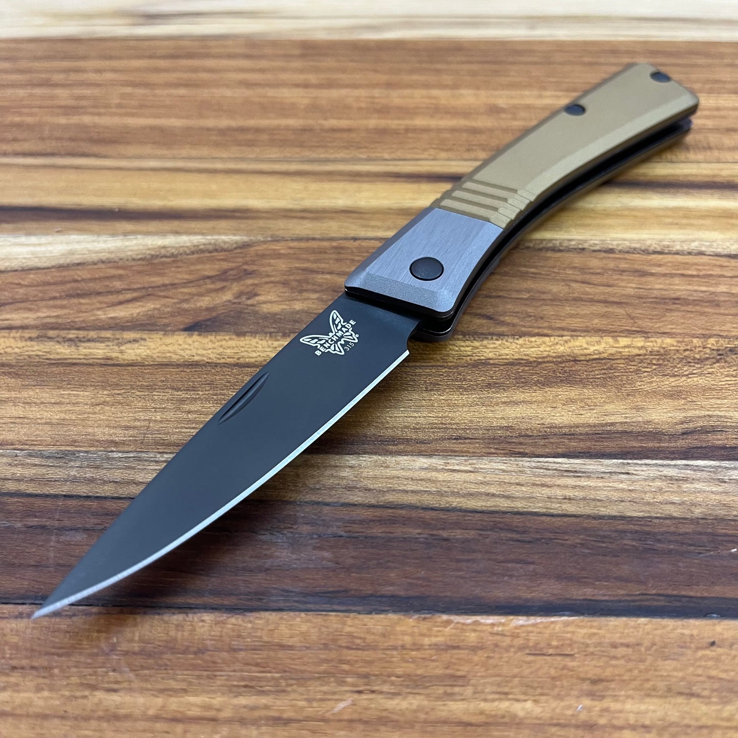 Benchmade Successor Folding Knife w/ Ash Grey & Burnt Brass Aluminum Handle