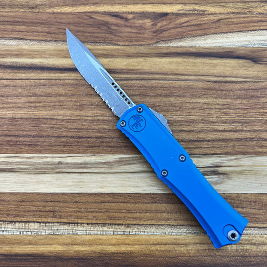 Microtech Hera II Mini S/E 3" P/S OTF w/ Blue Aluminum Handle