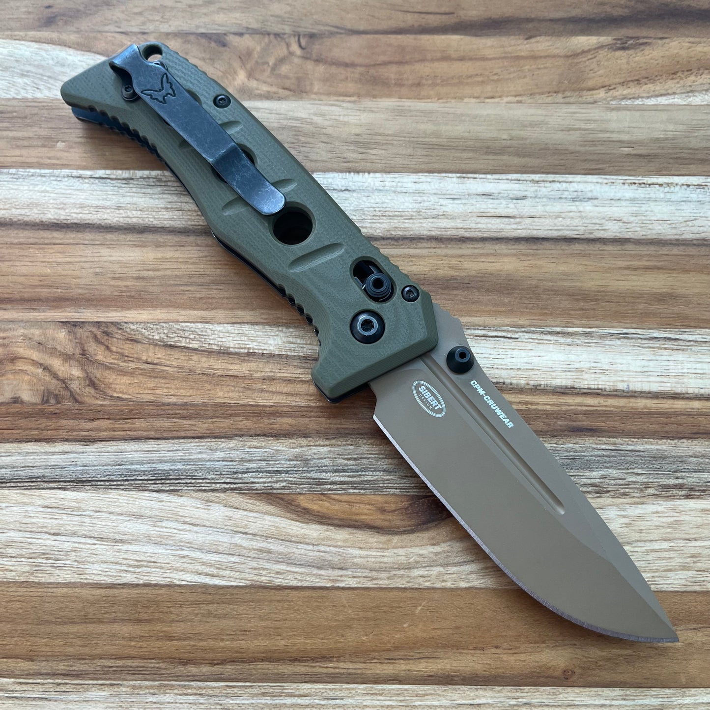 Benchmade Mini Adamas 3.25" Folding Knife w/ OD Green G10 Handle