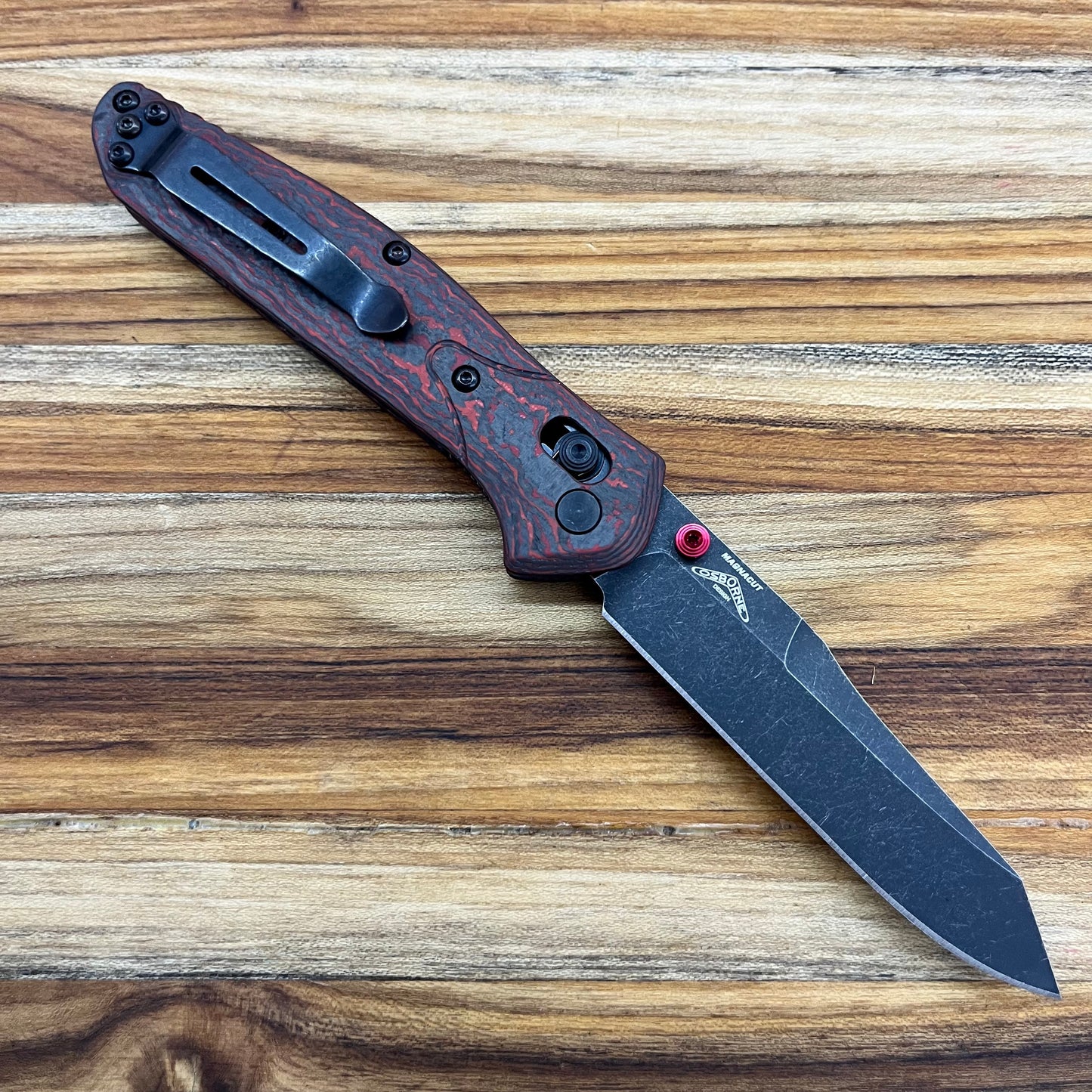 Benchmade *Limited Edition* Osborne 3.5" Folding Knife w/ Lava Flow Fatcarbon Handle