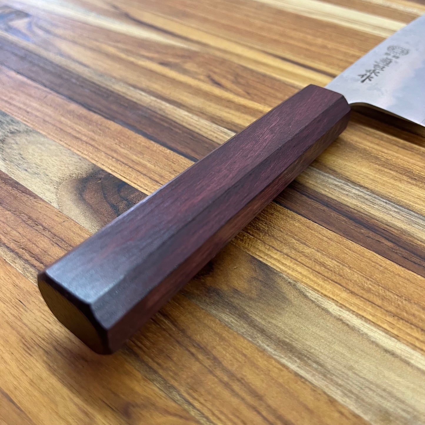 Kikuichi *LIMITED EDITION* Ginsan Nashiji 165mm (6.5") Santoku w/ Red Lacquer Oak Handle