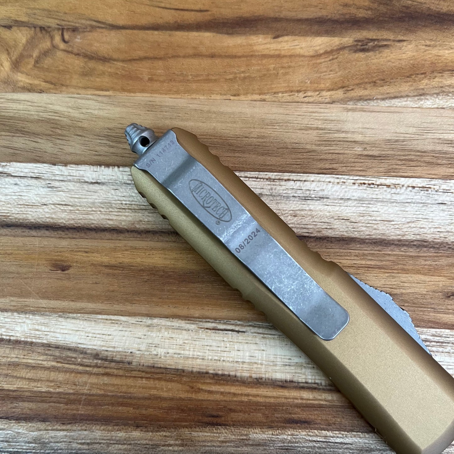 Microtech UTX-85 P/S 3" OTF w/ Tan Aluminum Handle
