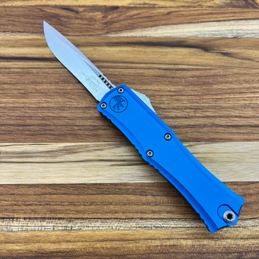 Microtech Hera II Mini Recurve 3" OTF w/ Blue Aluminum Handle