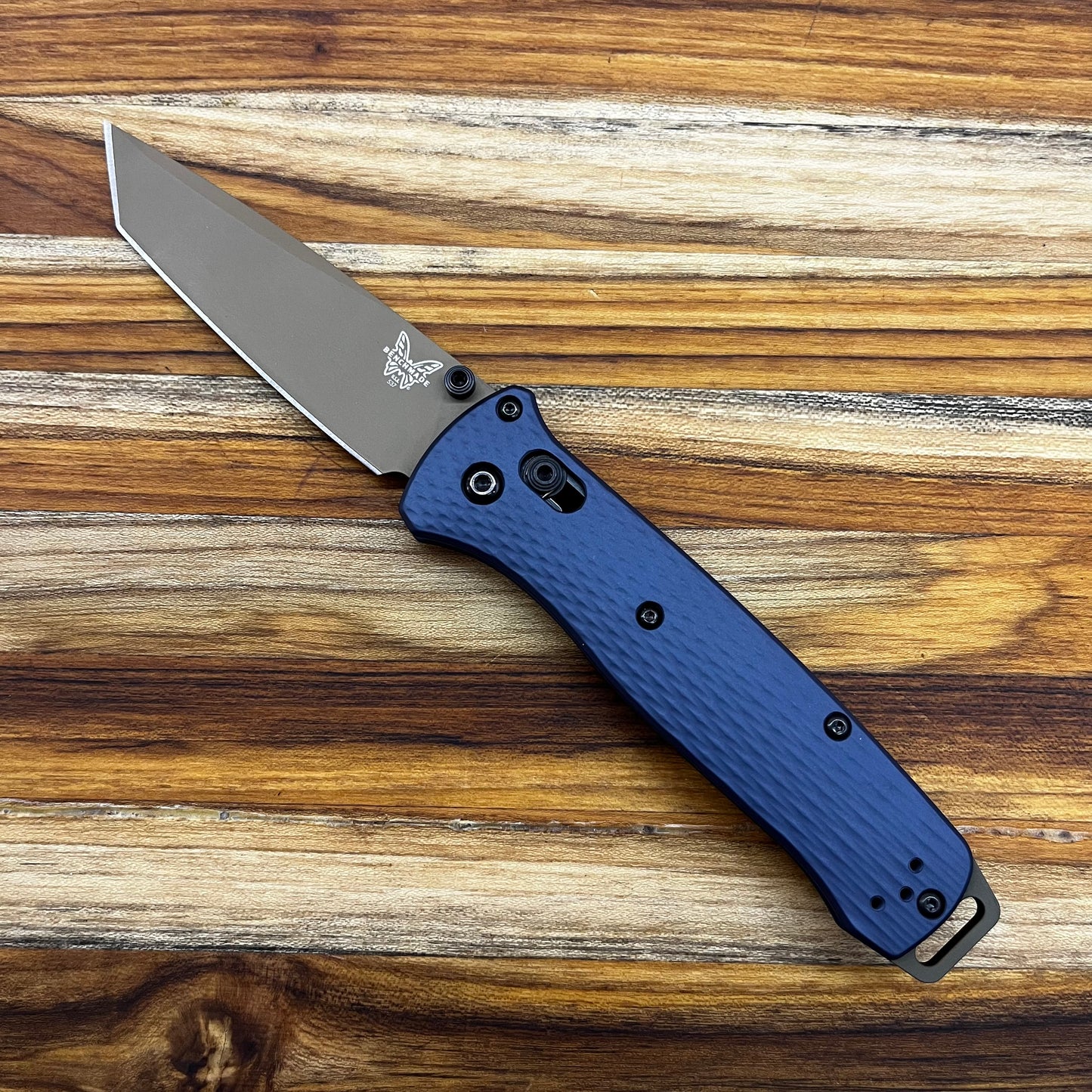 Benchmade Bailout 3.5" Folding Knife w/ Crater Blue Aluminum Handle