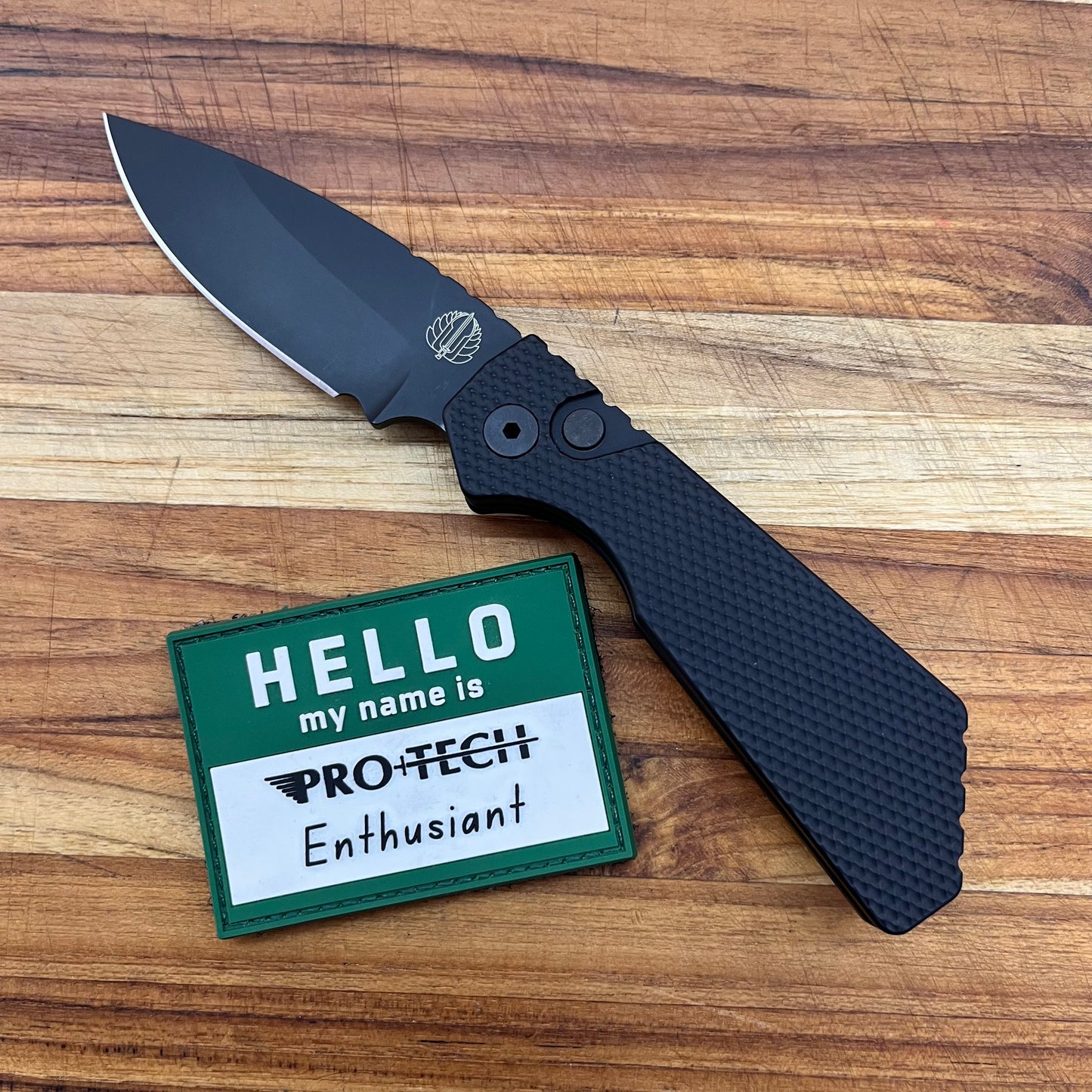 Pro-Tech Strider PT+ 2.5" All Black Auto w/ Textured Aluminum Handle