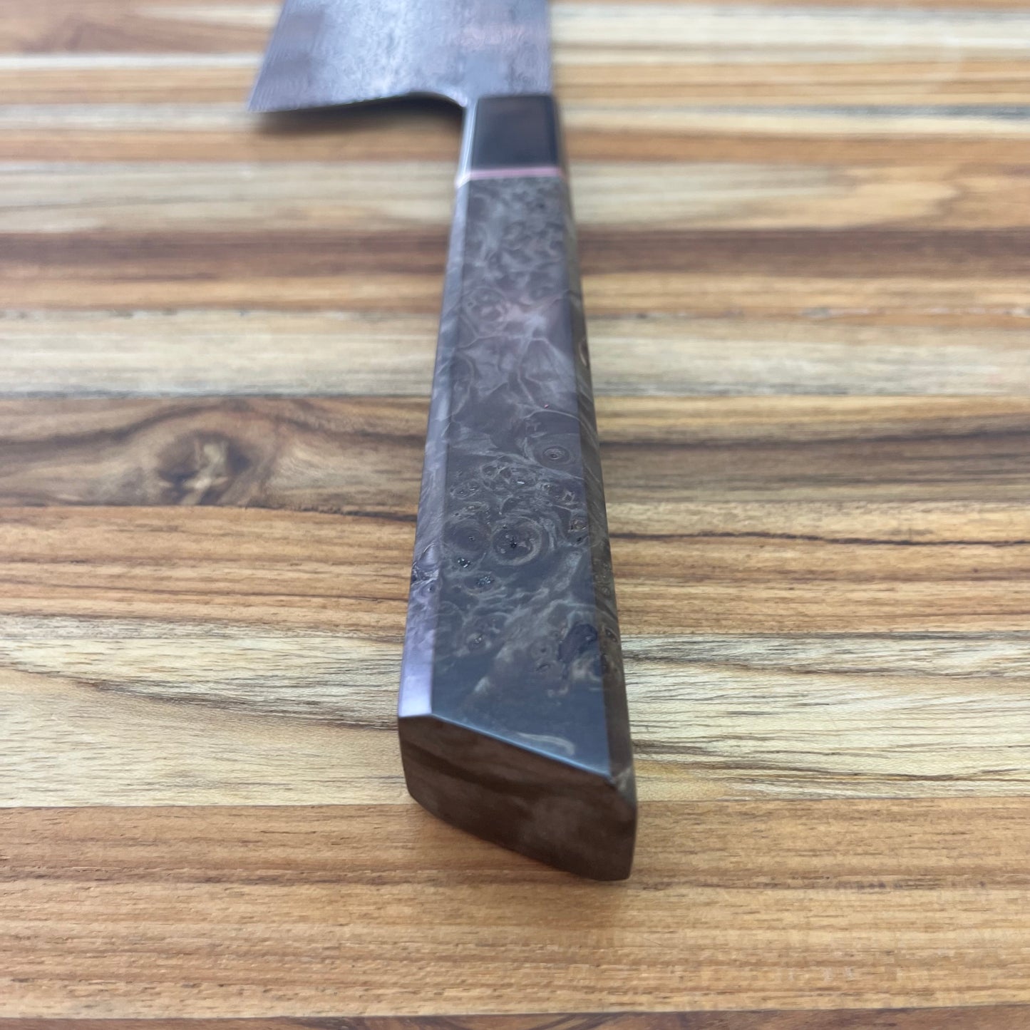 Alfredo Faccipieri 160mm (6.25") Big Nakiri w/ Damasteel & Chestnut Burl Handle