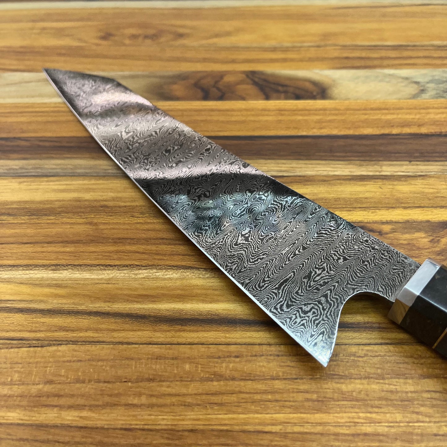 Alfredo Faccipieri 205mm (8") Gyuto w/ Carbon Damascus & Blue Birchwood Burl Handle