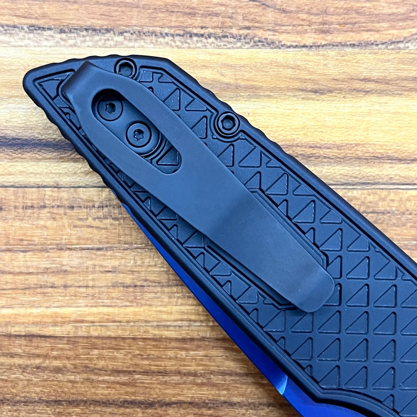 Pro-Tech TR-3 Integrity 3.5" Sapphire Blue Folding Knife w/ Black Relic Textured Handle