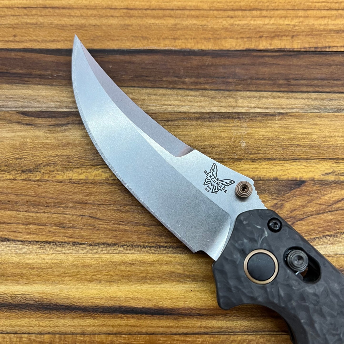 Benchmade Mini Bedlam 3.5” Folding Knife Marbled Carbon Fiber